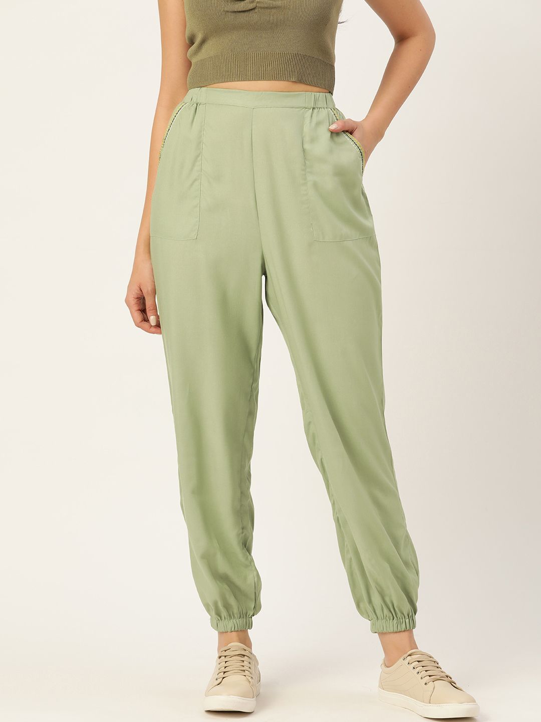 DressBerry Women Green Sustainable Joggers Price in India