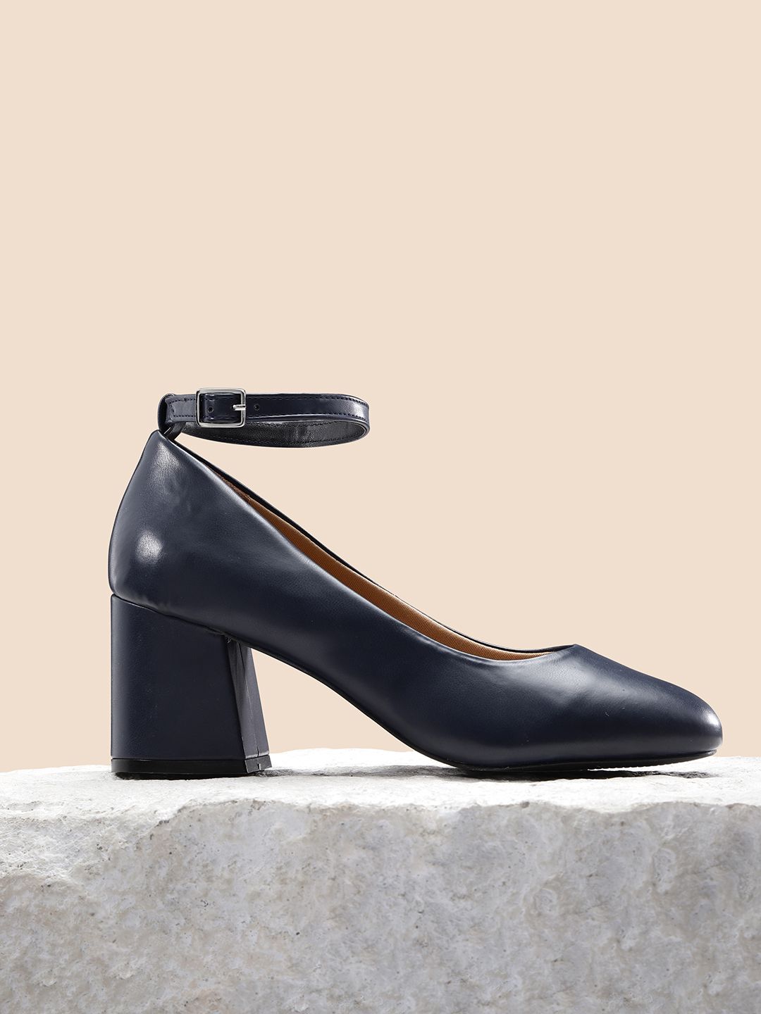 her by invictus Navy Blue Block Pumps Price in India