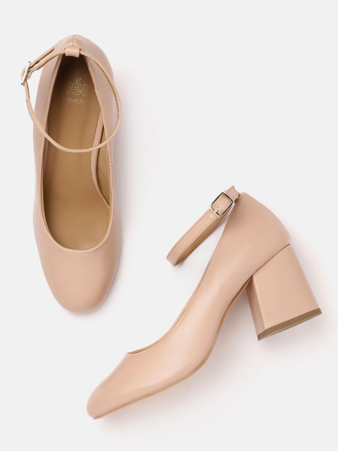 her by invictus Women Peach-Coloured Solid Pumps Price in India