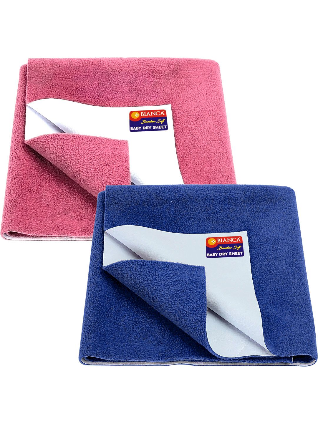 BIANCA Kids Blue & Pink Pack of 2 Waterproof Dry Sheet & Mattress Protector