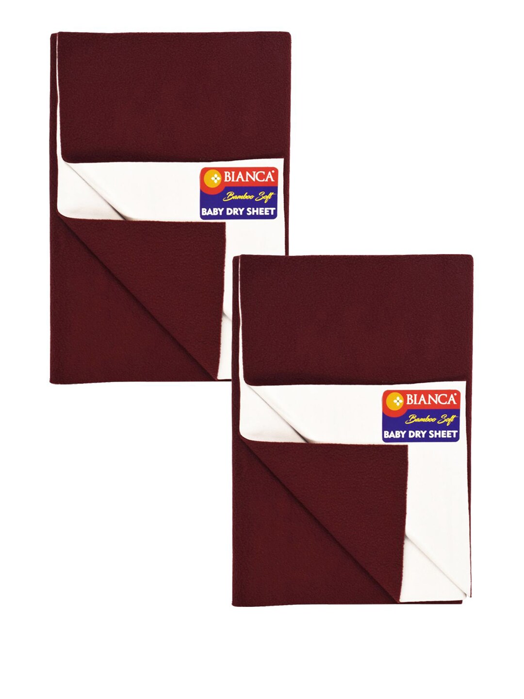BIANCA Kids Maroon 2pc Waterproof & Breathable Dry Sheet & Mattress Protector Price in India