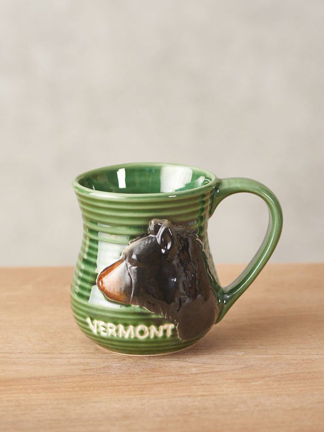 THEDECORKART Green & Black Vermont Printed Stoneware Glossy Mug Price in India