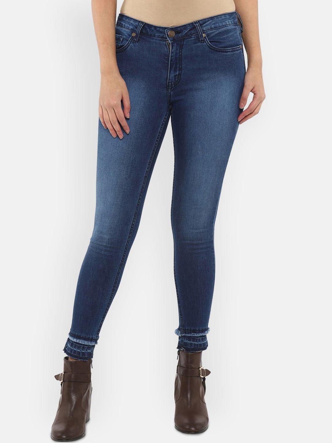 LAMOURE BY RED CHIEF Women Blue Light Fade Skinny Fit Jeans Price in India