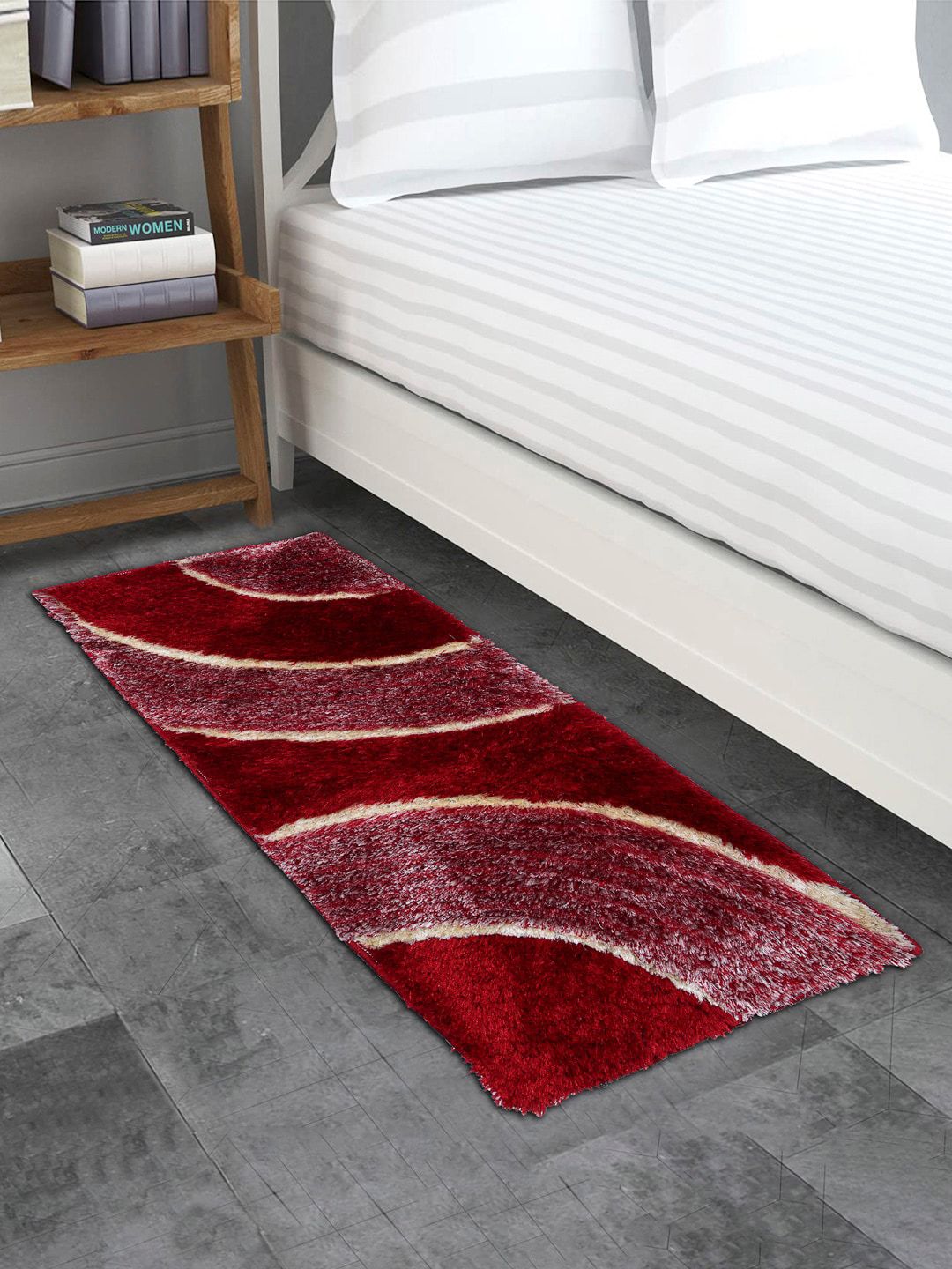 Arrabi Red & Beige Geometric Bed Runner Price in India