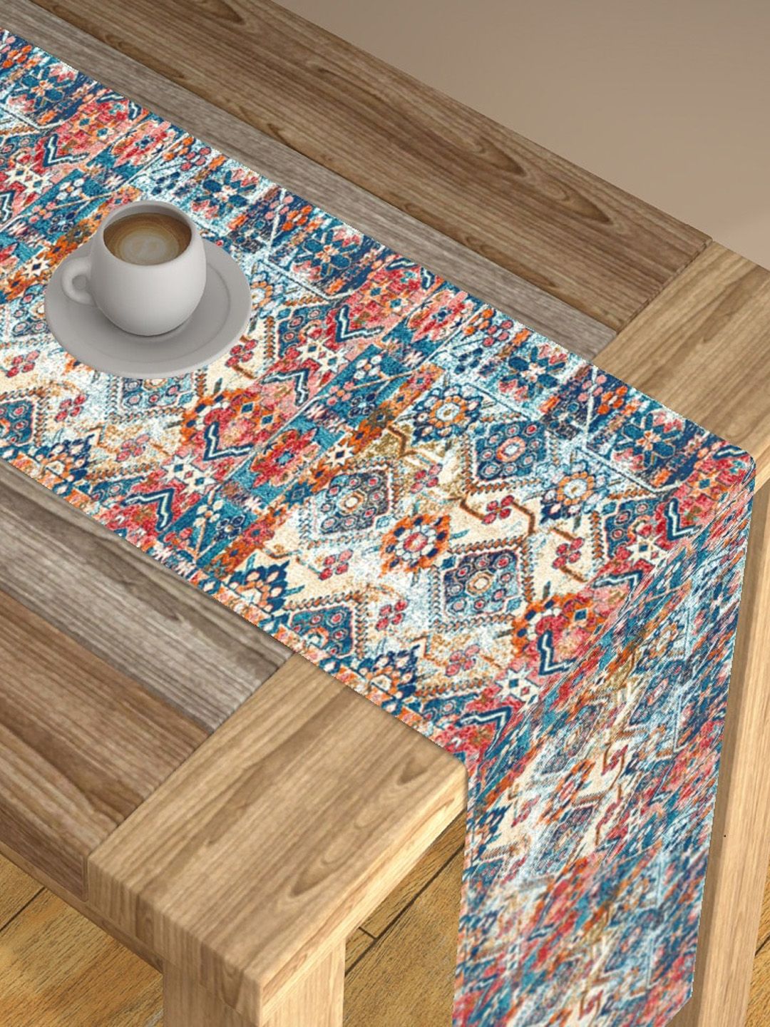 AEROHAVEN Blue & White Digital Printed Table Runner Price in India