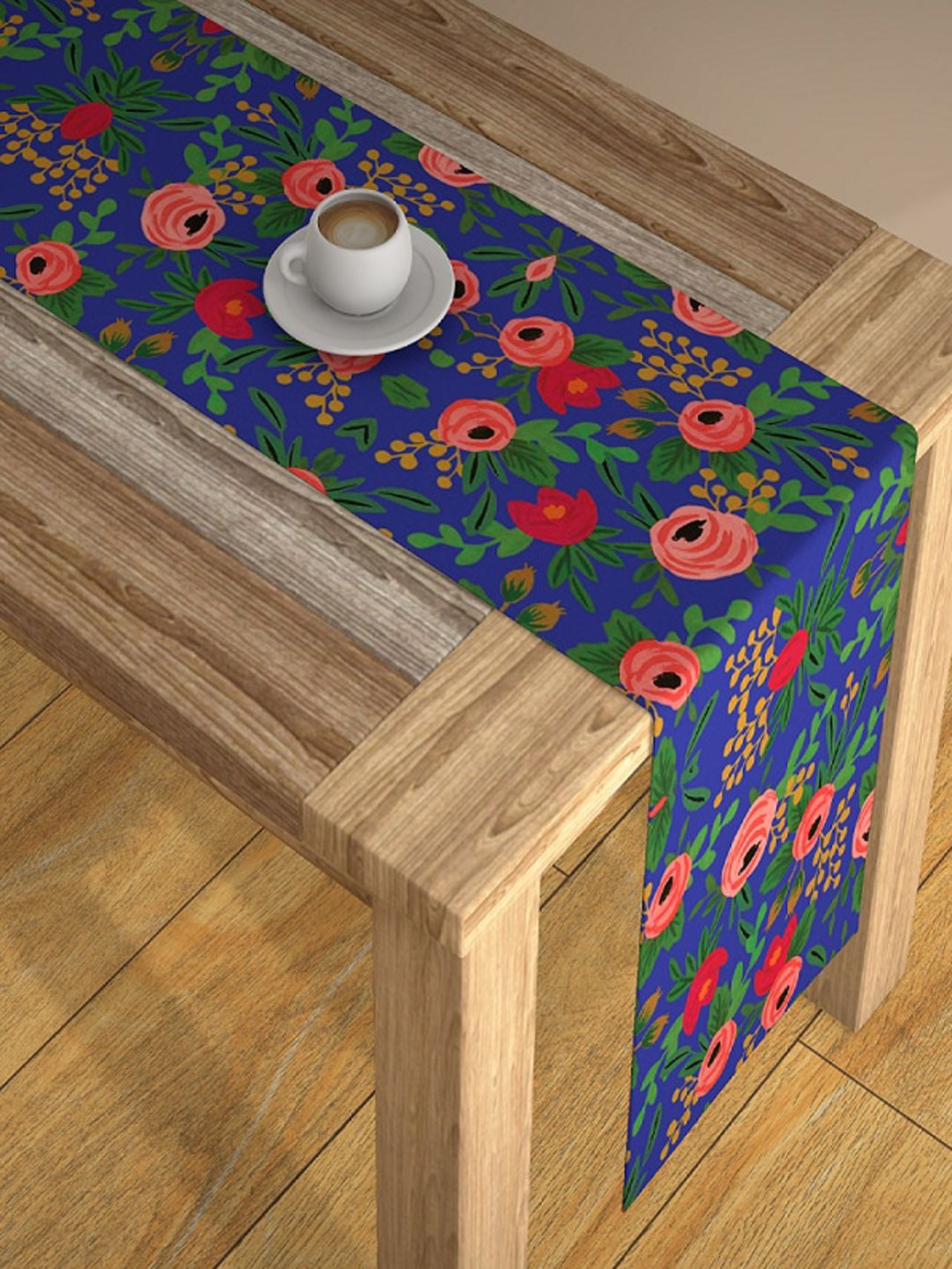 AEROHAVEN Blue & Pink Digital Printed Table Runner Price in India
