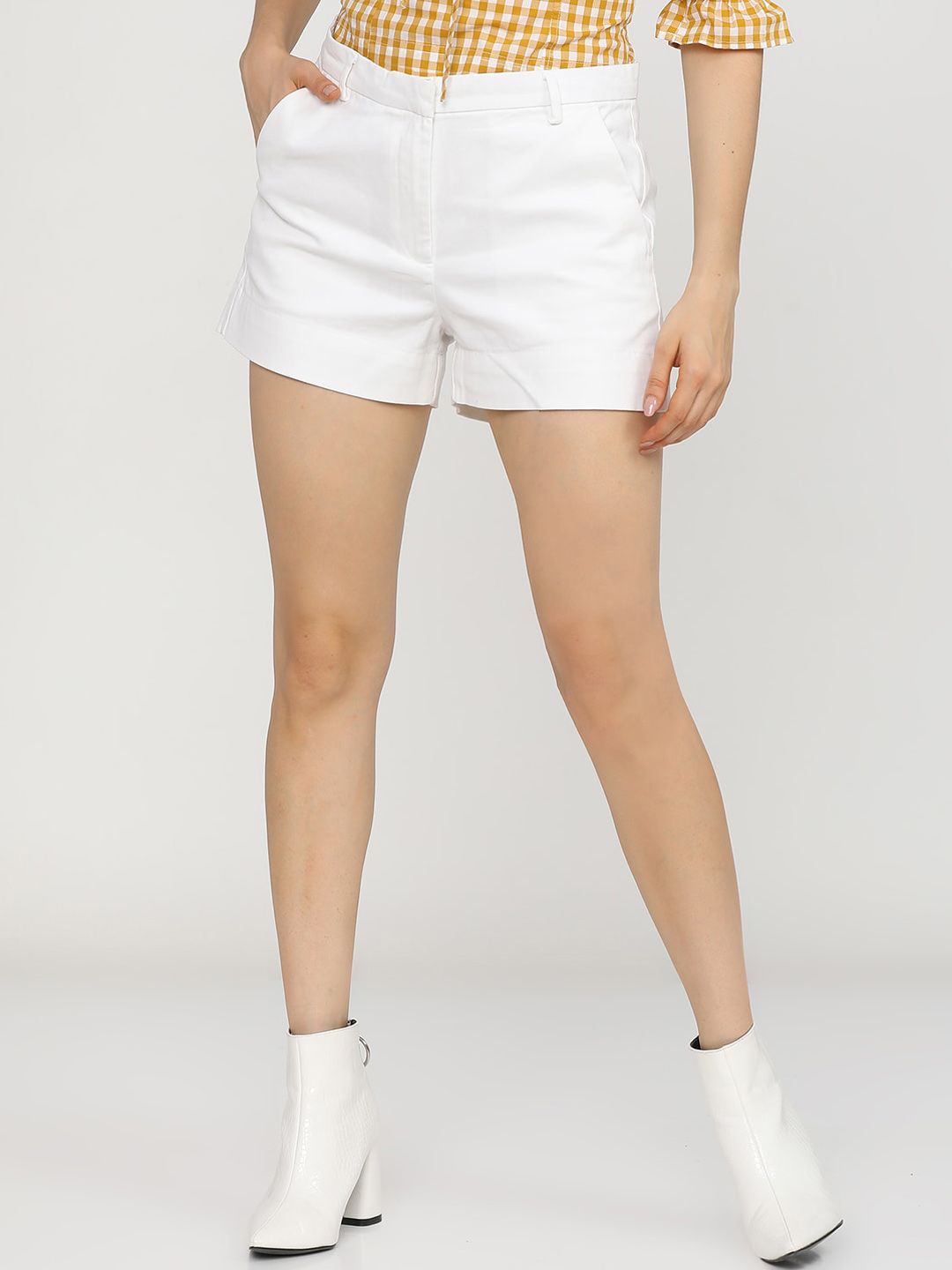 Tokyo Talkies Women White Hot Pants Shorts