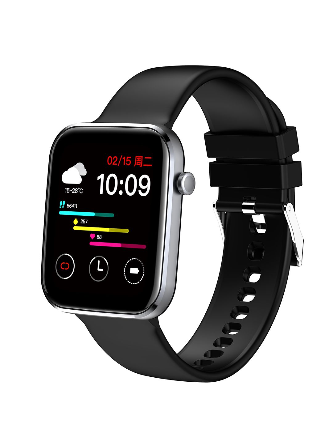 French Connection Unisex Black Solid Touch Screen Smartwatch FCZ15.B Price in India