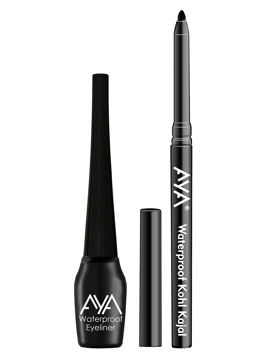 AYA Black Waterproof Liquid Eye Liner & Waterproof Kohl Kajal Price in India