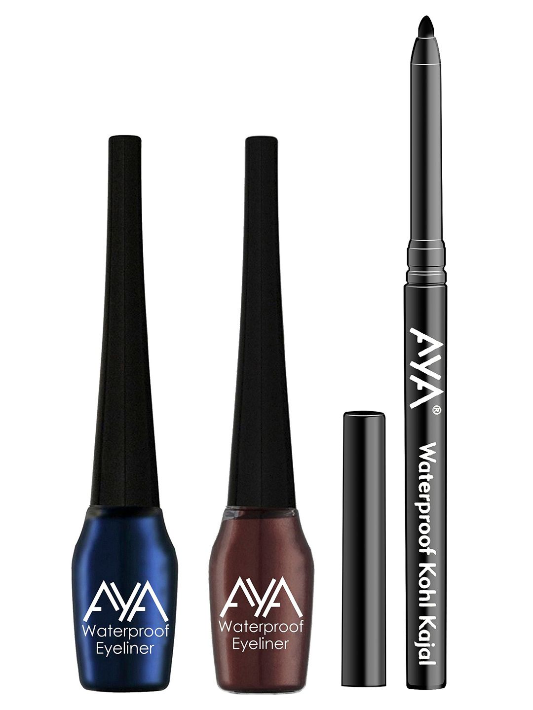 AYA Set of 3 Waterproof Liquid Eyeliner & Kajal Combo Price in India