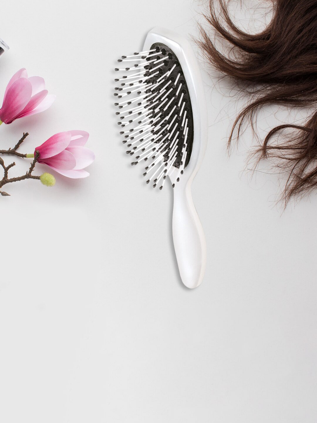 Trisa White & Black Hair Brush with Synthetic Pins Price in India