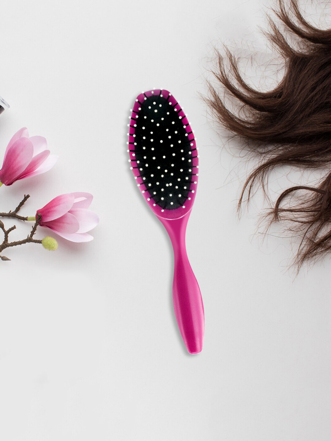 Trisa Black & Pink Synthetic Pins Paddle Hair Brush Price in India