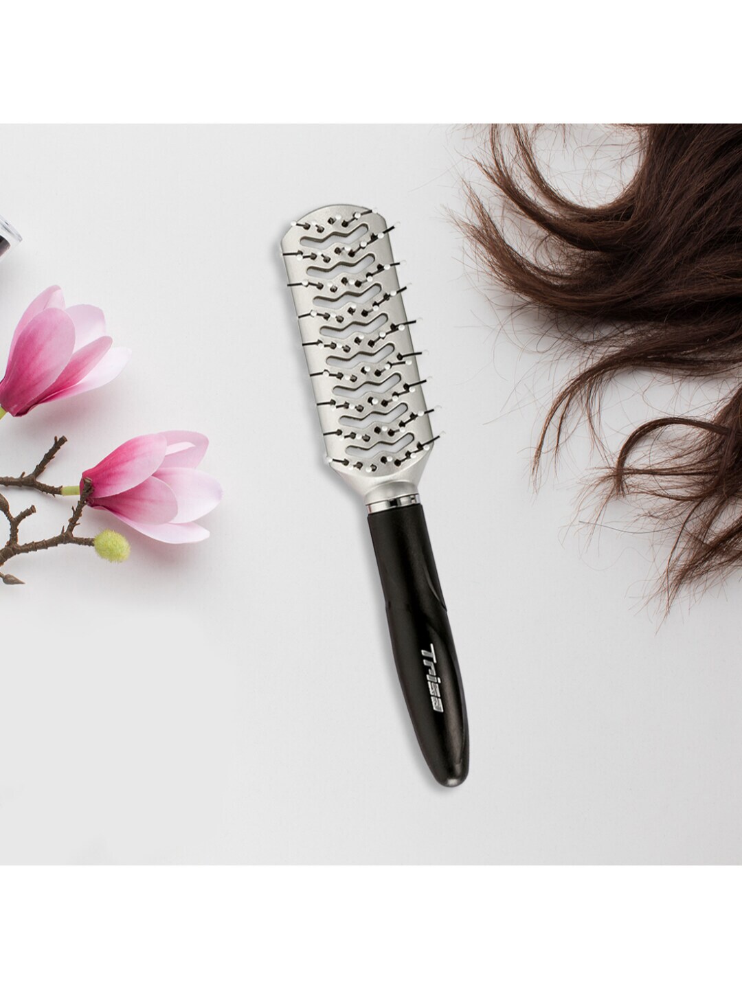 Trisa Black & White Hair Brush with Synthetic Pins - 614440 Price in India