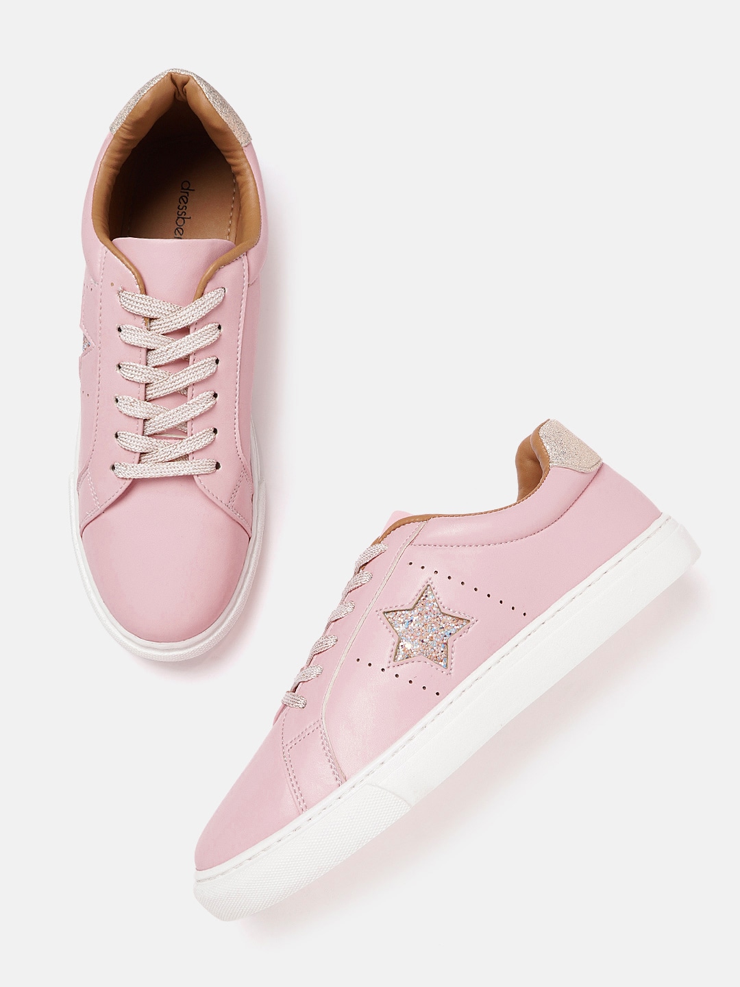 DressBerry Women Pink Solid Sneakers Price in India