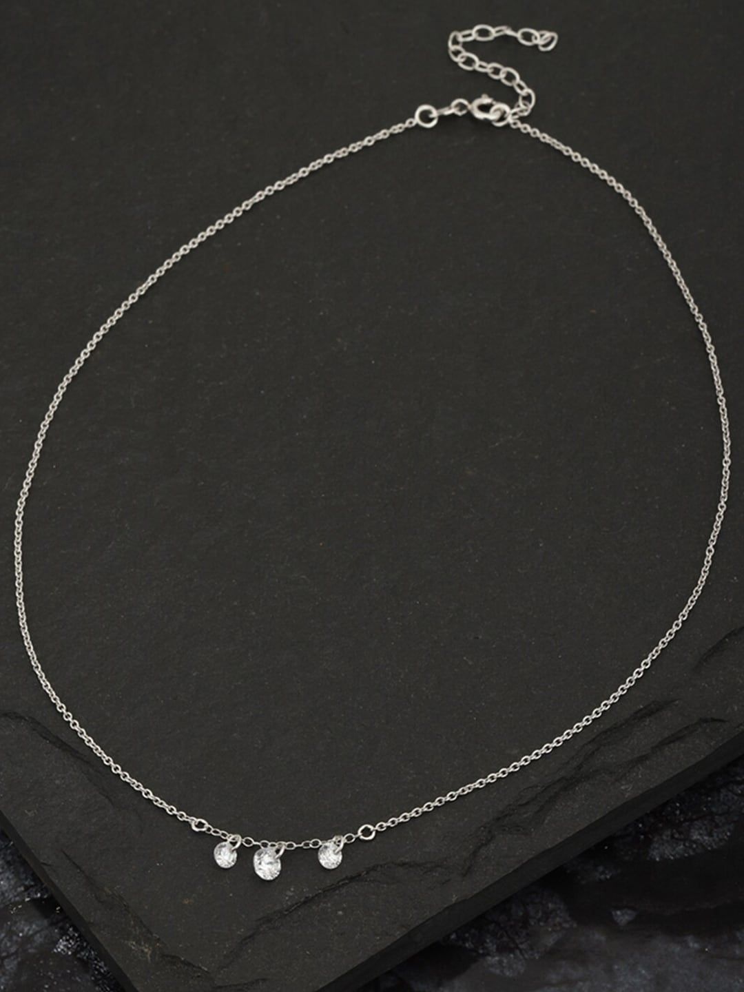 VANBELLE 925 Sterling Silver Rhodium-Plated Necklace Price in India