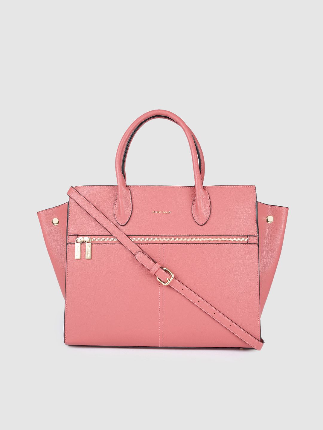 Allen Solly Pink Solid Handheld Bag Price in India