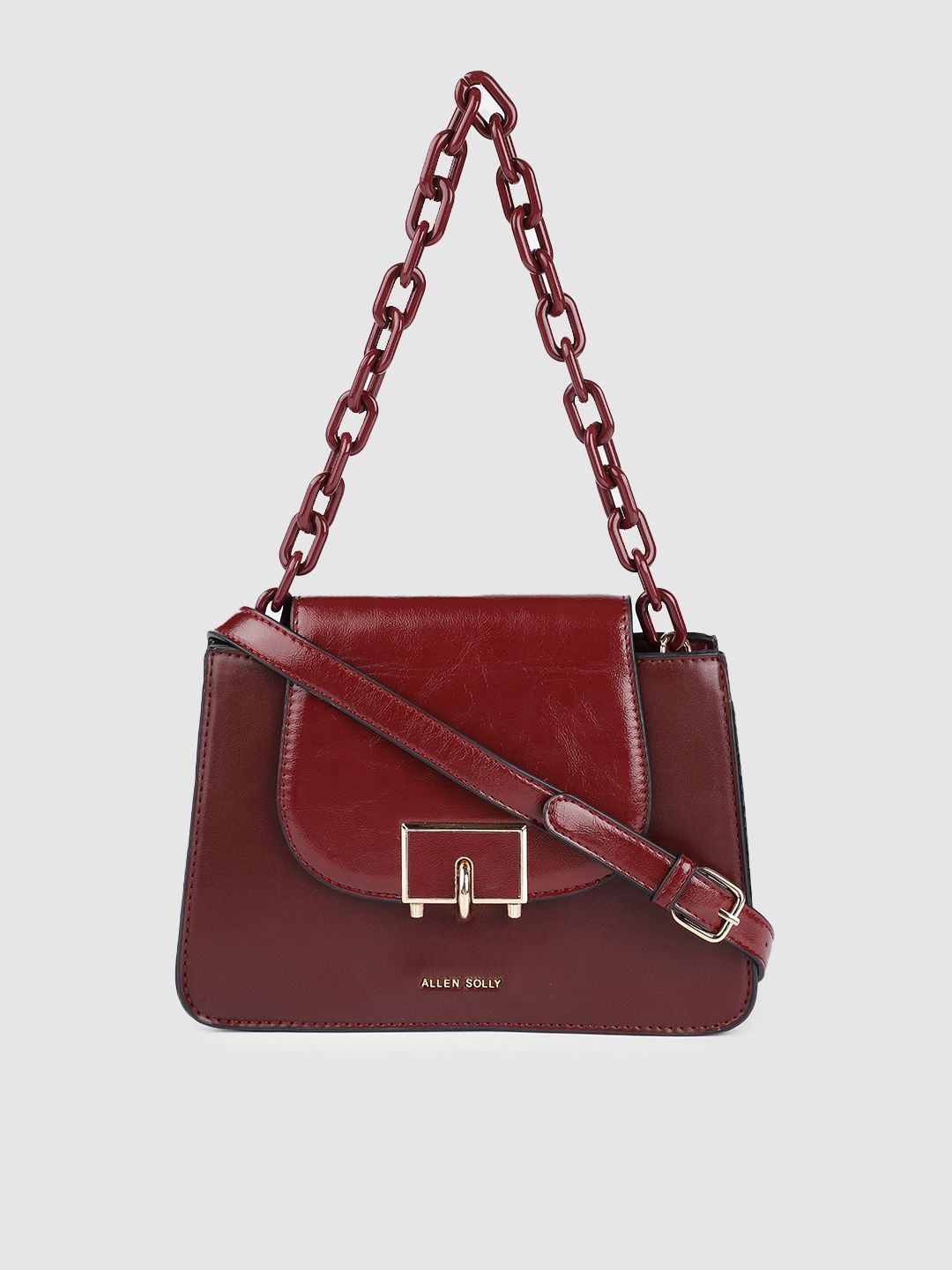 Allen Solly Burgundy Satchel Price in India