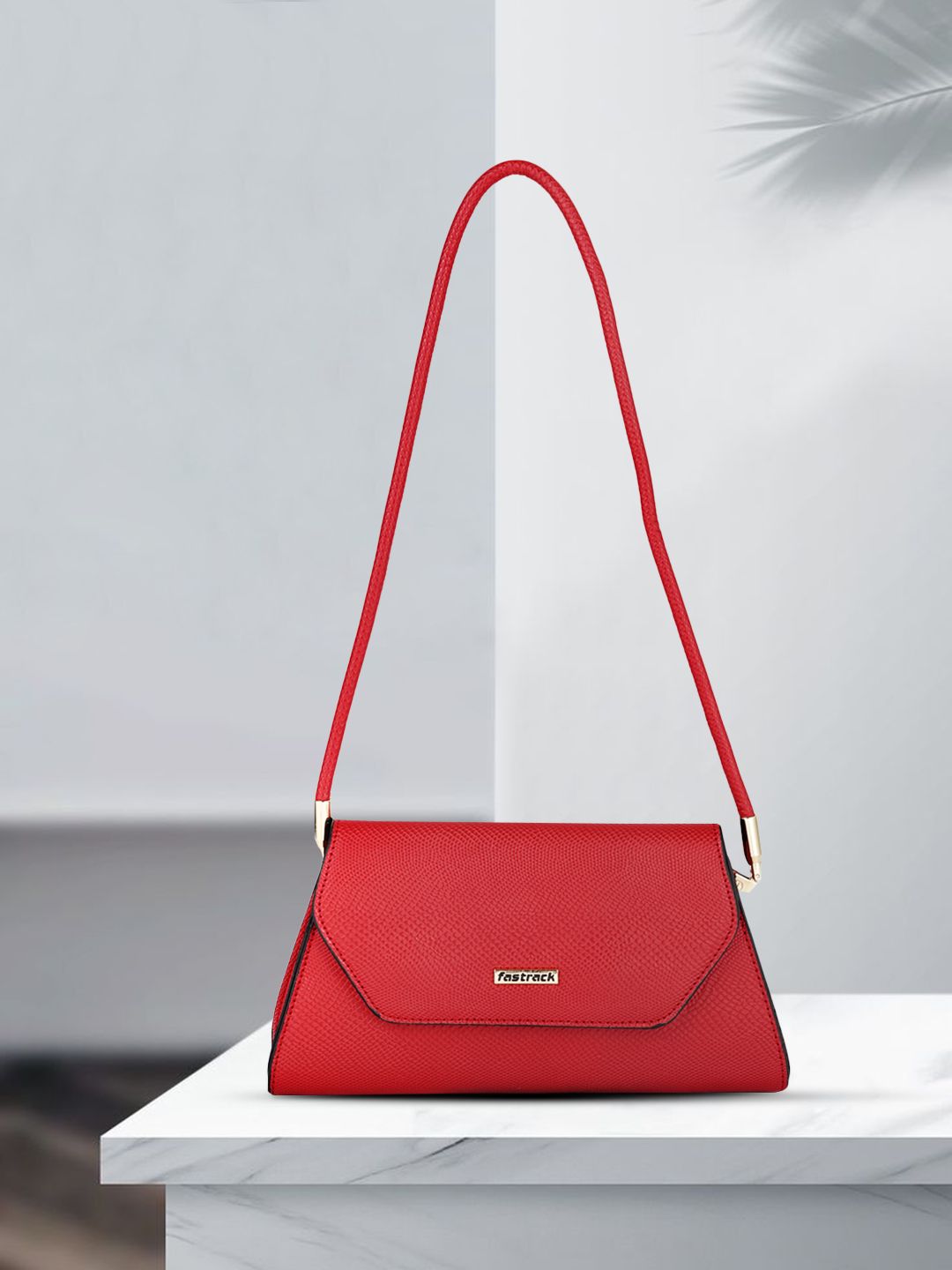 Fastrack Red Animal Textured Structured Shoulder Bag Price in India