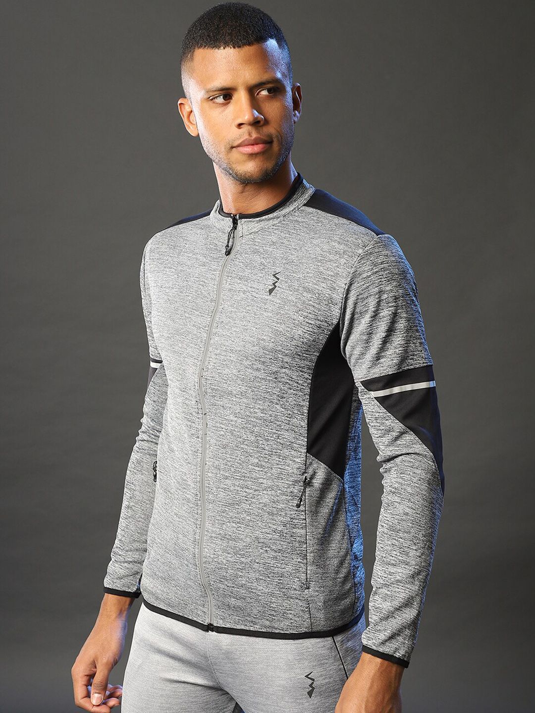 CAHOOT Men Grey Black Lightweight Sporty Jacket
