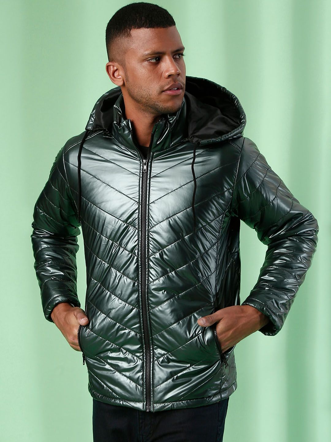CAHOOT Men Green Lightweight Quilted Jacket