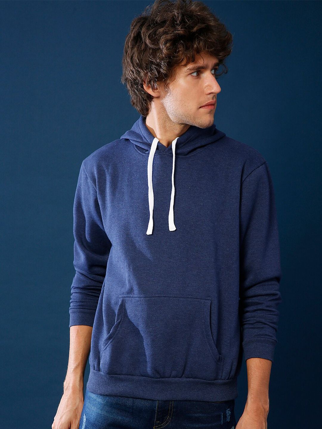 CAHOOT Men Blue Hooded Sweatshirt