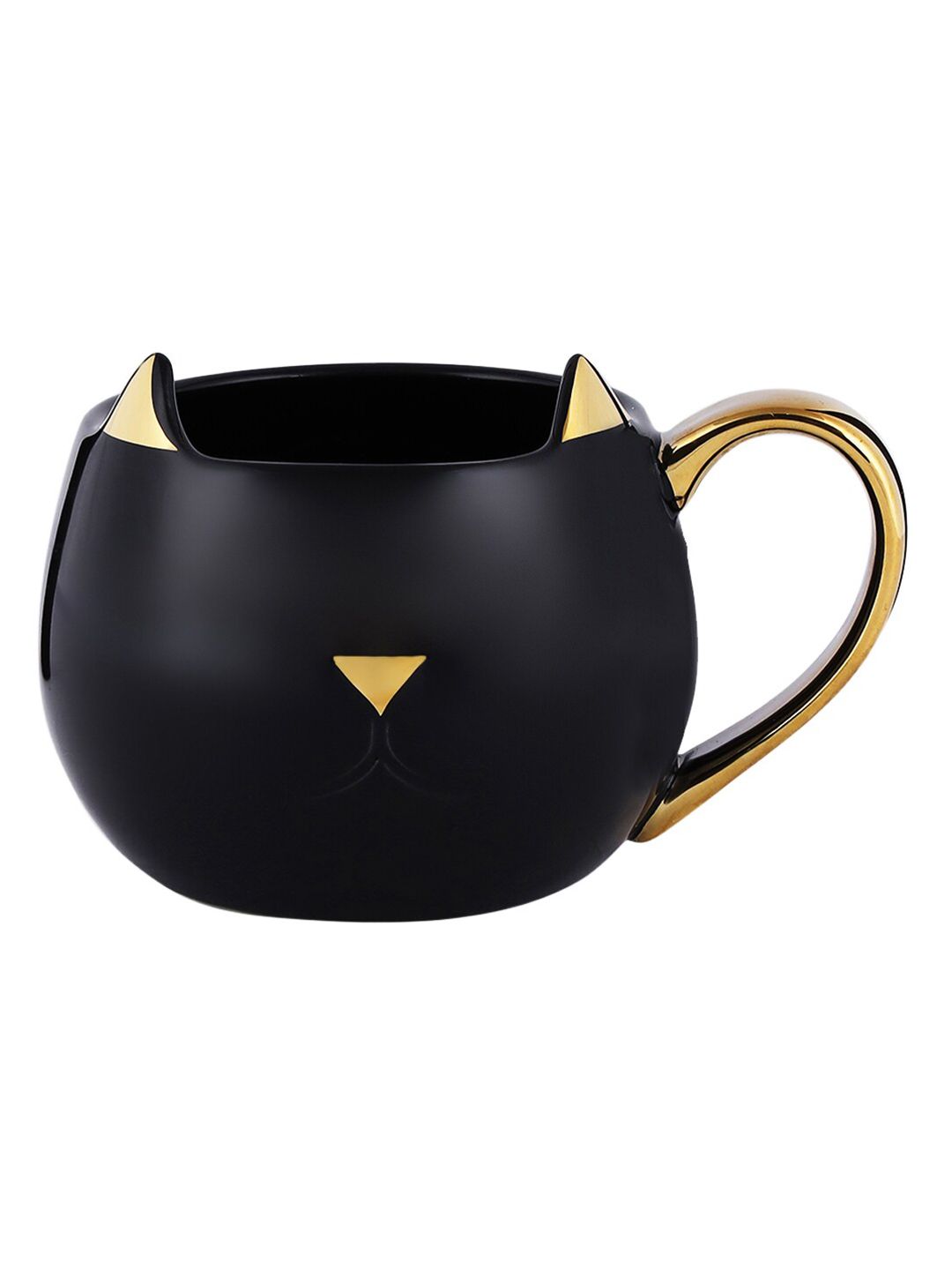 BonZeaL Black & Gold-Toned Hand Painted Solid Ceramic Matte Cups Price in India