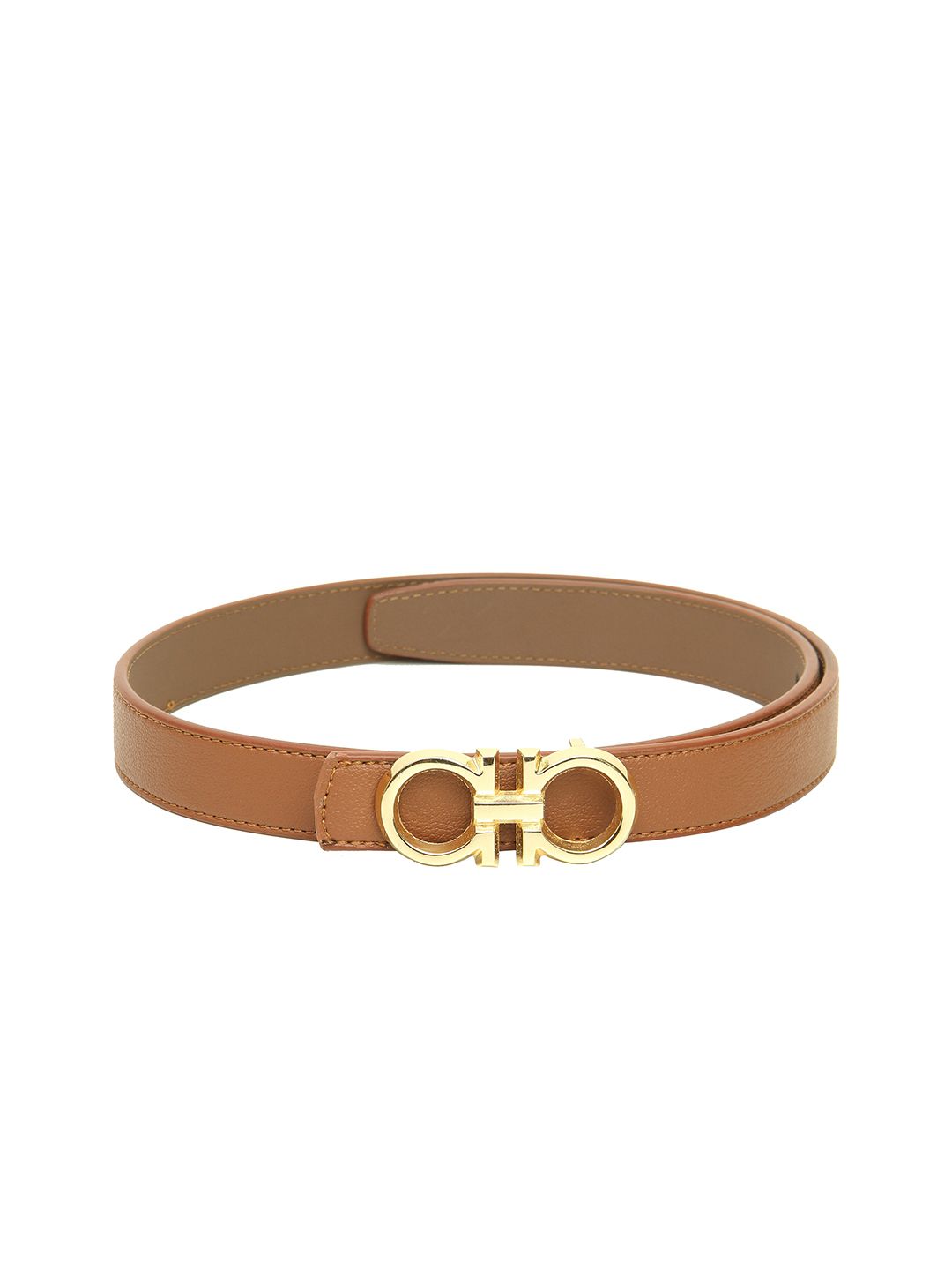 Calvadoss Women Tan & Gold-Toned Textured Belt Price in India