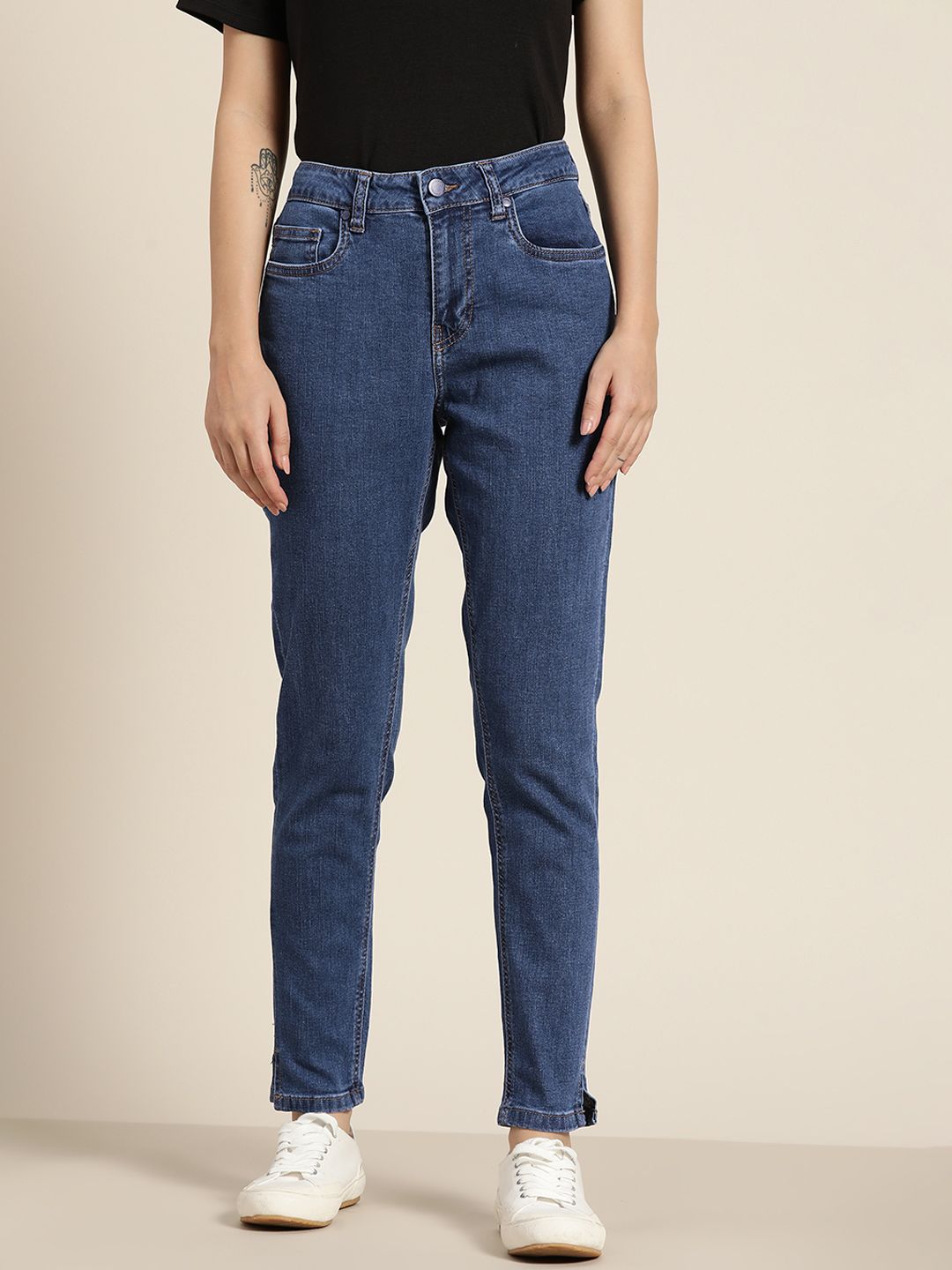 ether Women Blue Skinny Fit Stretchable Jeans Price in India