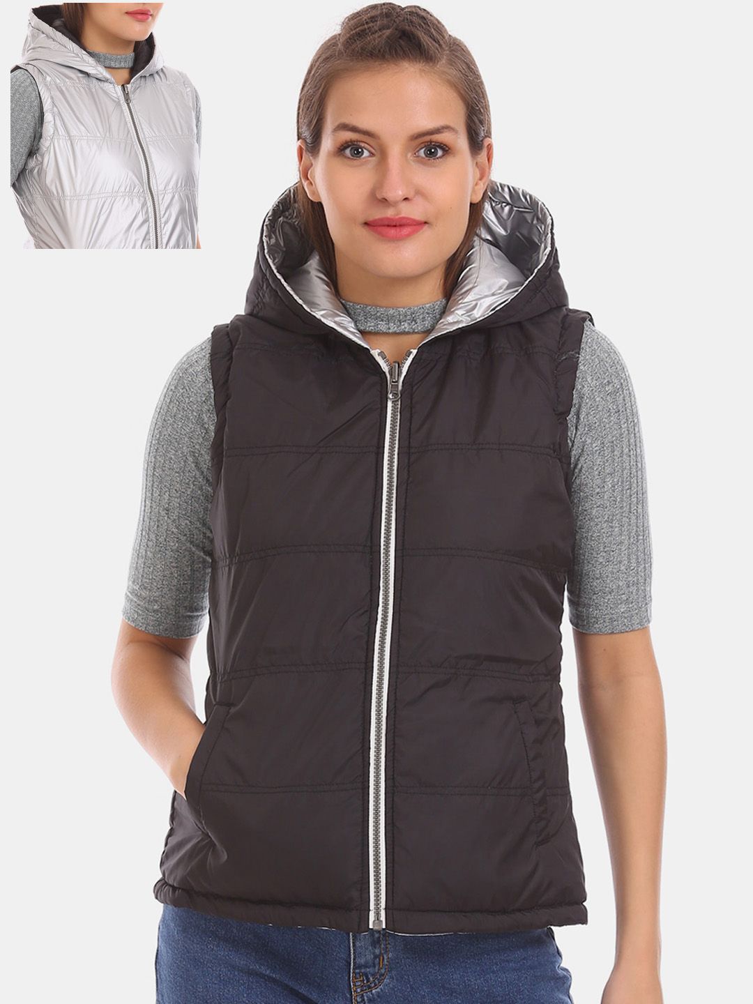 Cherokee Women Black Puffer Jacket Price in India