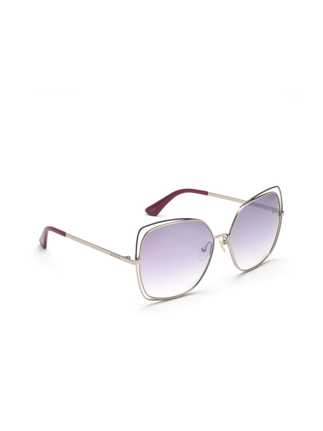 GUESS Women Purple Lens & Silver-Toned Sunglasses with Polarised Lens GUS76386110ZSG Price in India