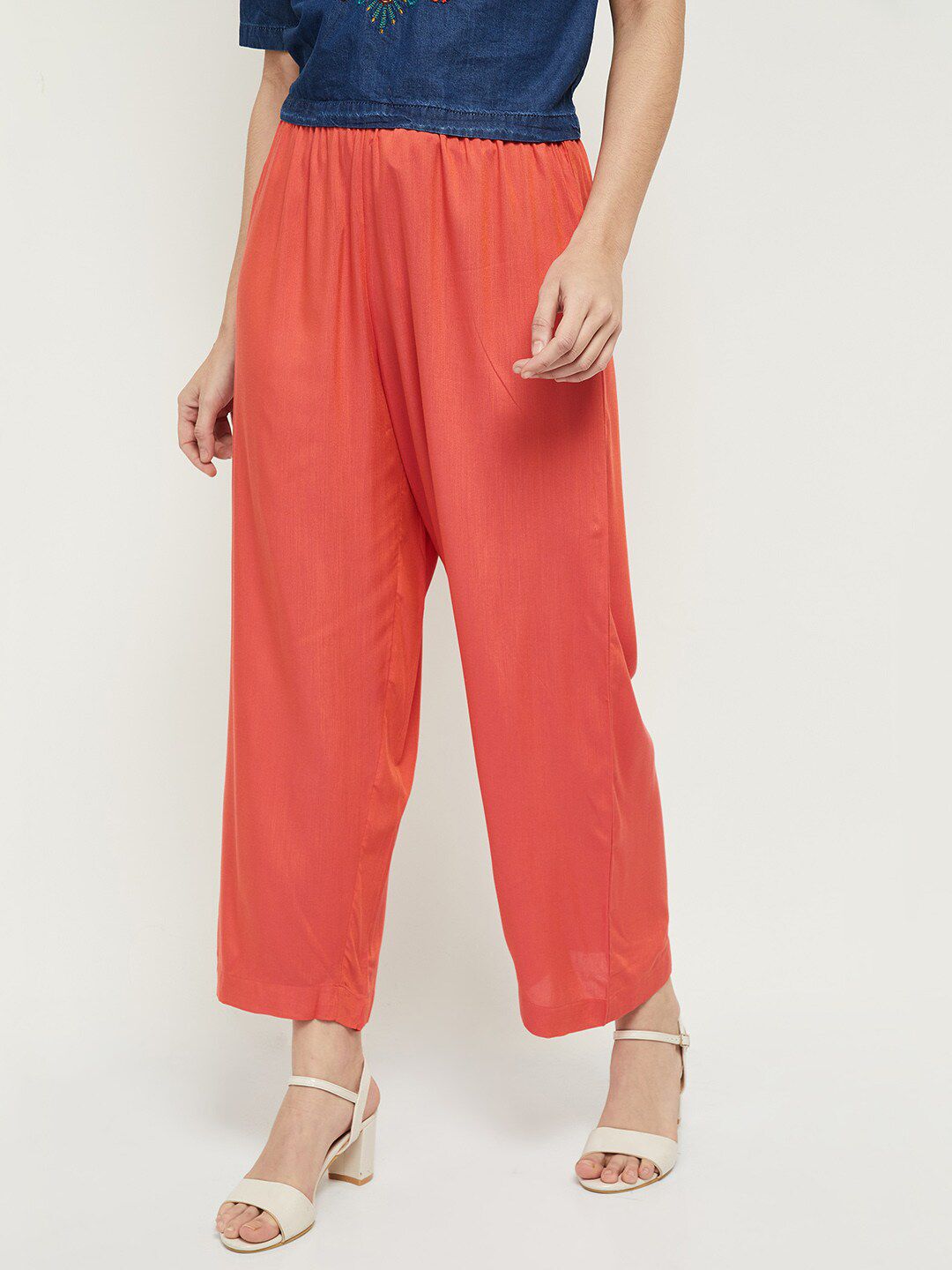 max Women Orange Palazzos