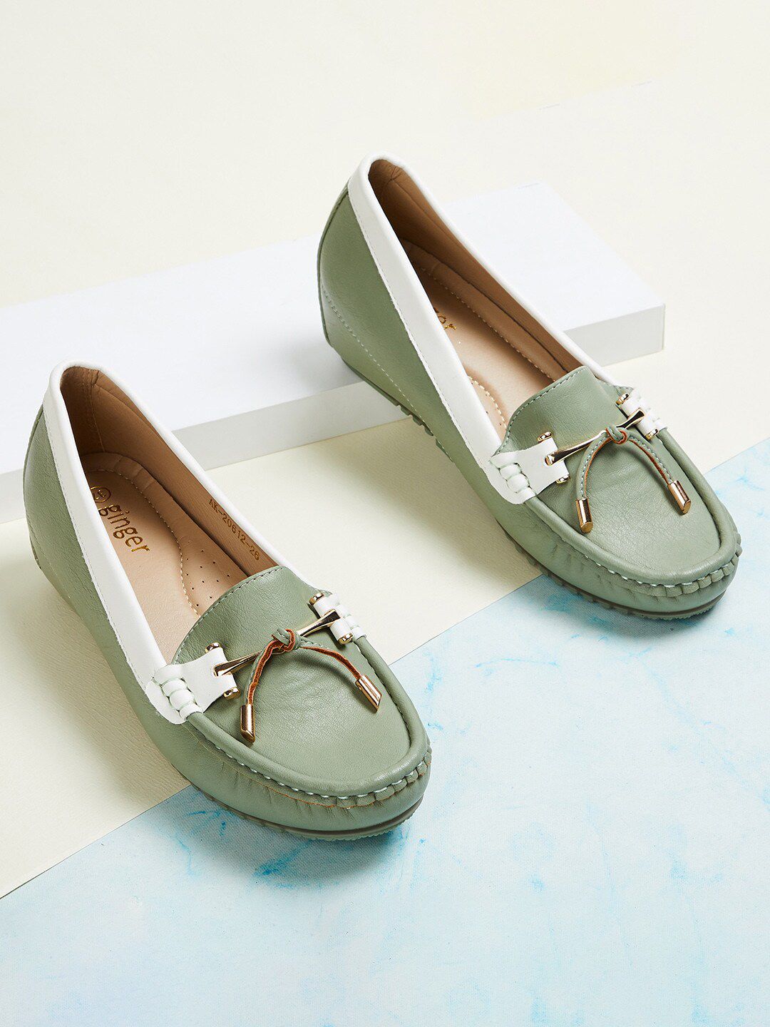 Ginger by Lifestyle Women Green Tassel Loafers Price in India