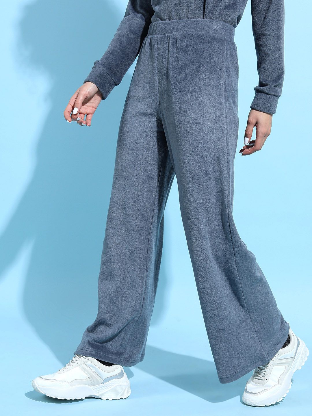 Tokyo Talkies Women Grey Flared Parallel Trousers Price in India