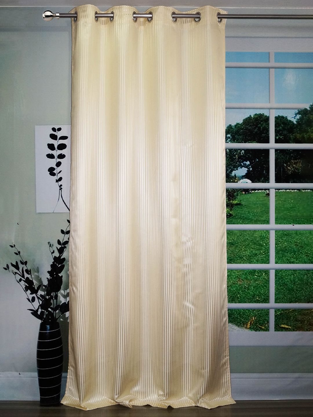 Lushomes Cream-Coloured Door Curtain Price in India