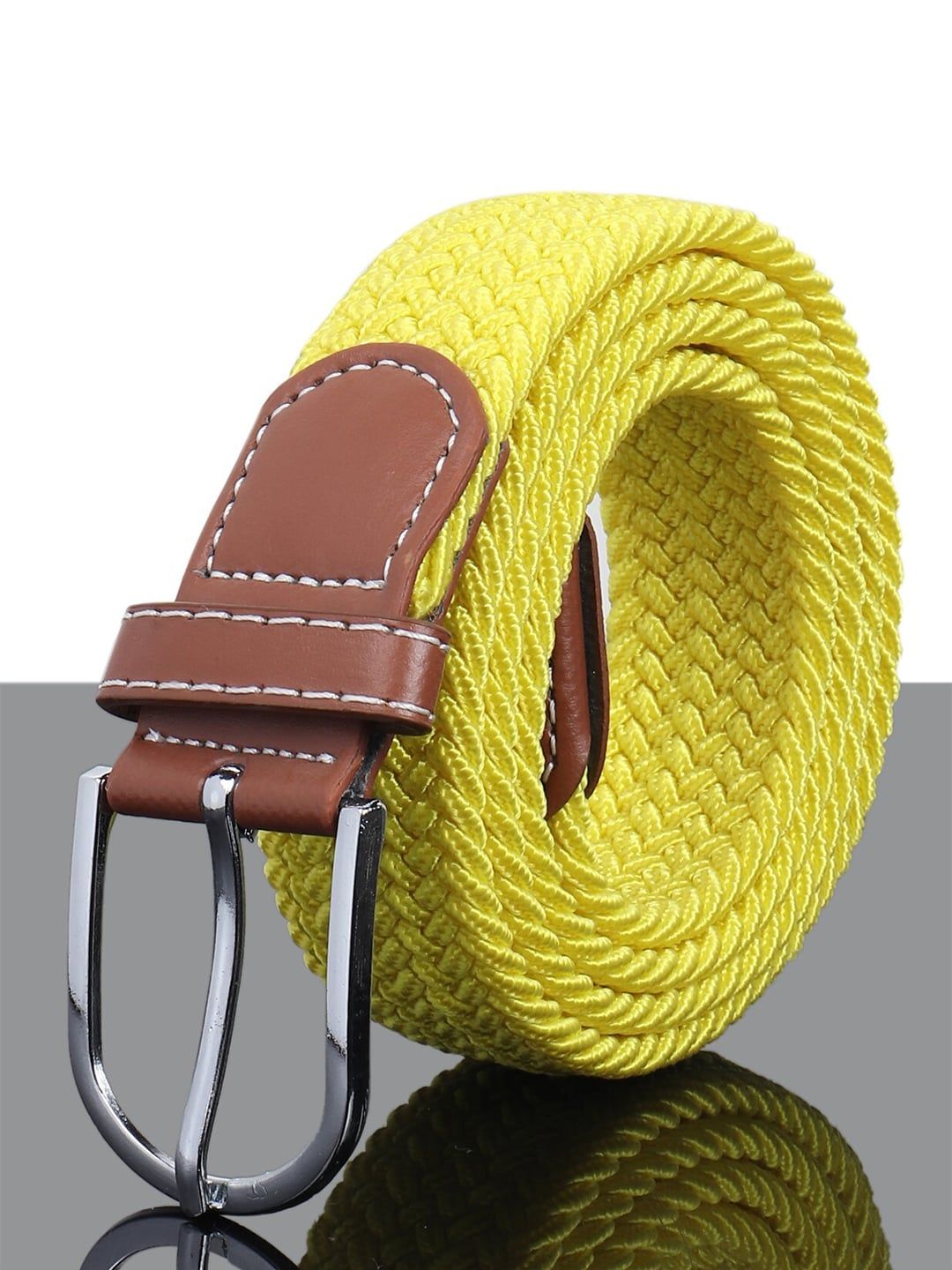 Kastner Unisex Yellow Stretchable Canvas Belt Price in India