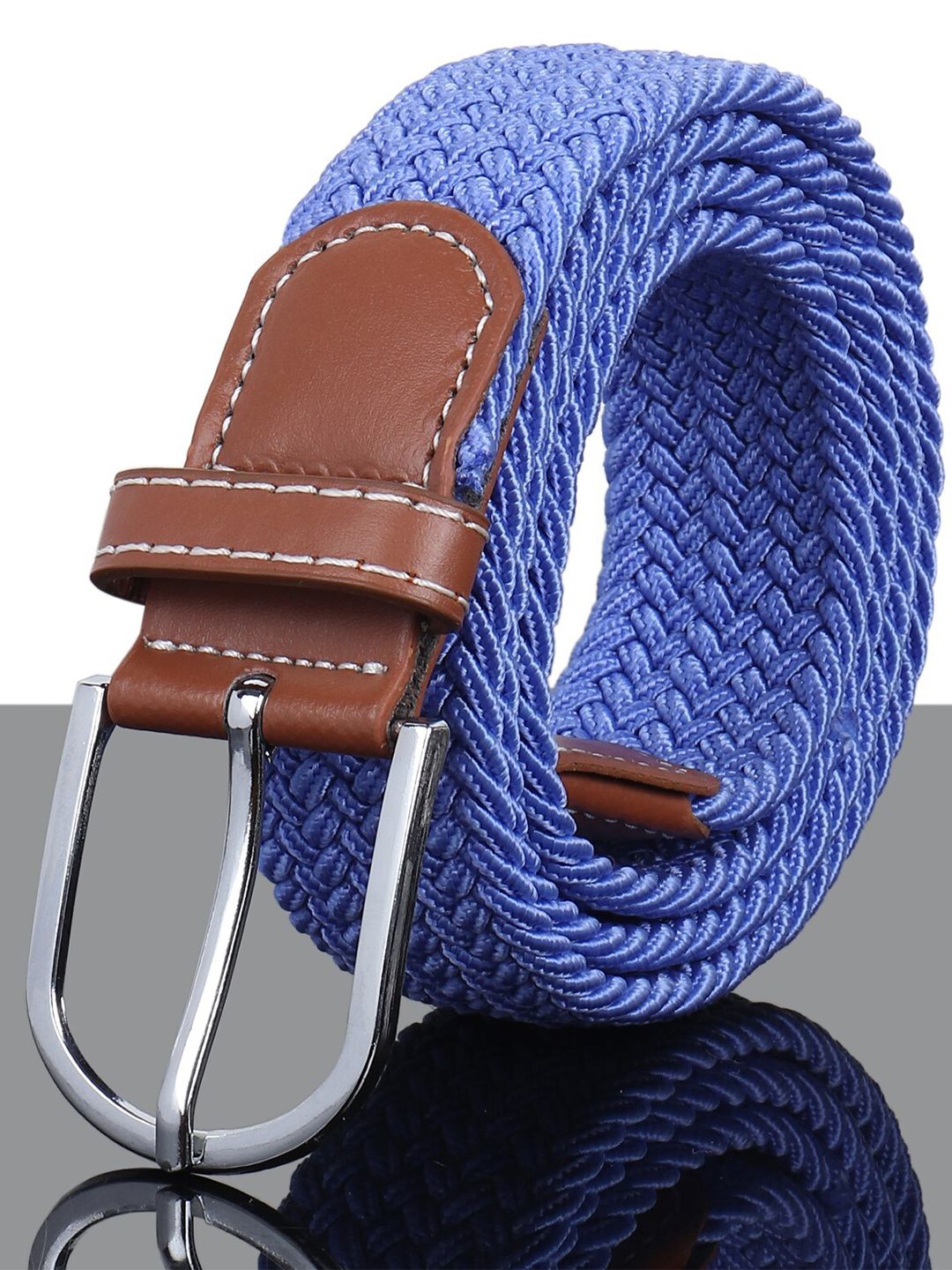 Kastner Unisex Blue Stretchable Braided Canvas Belt Price in India