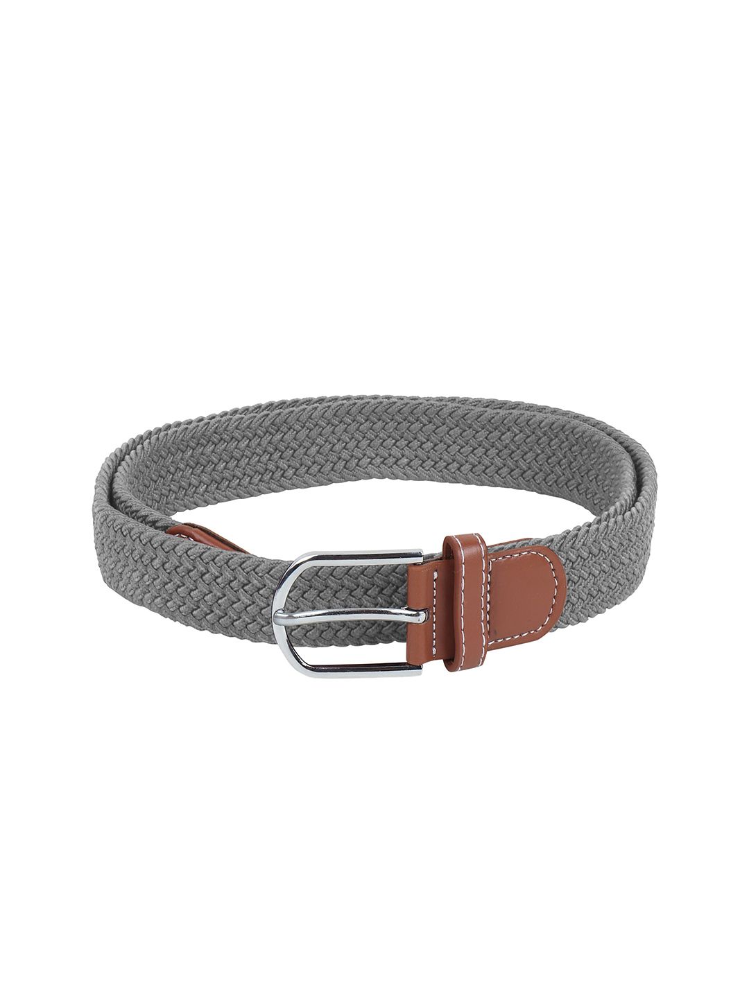 Kastner Unisex Silver-Toned Woven Design Stretchable Belt Price in India