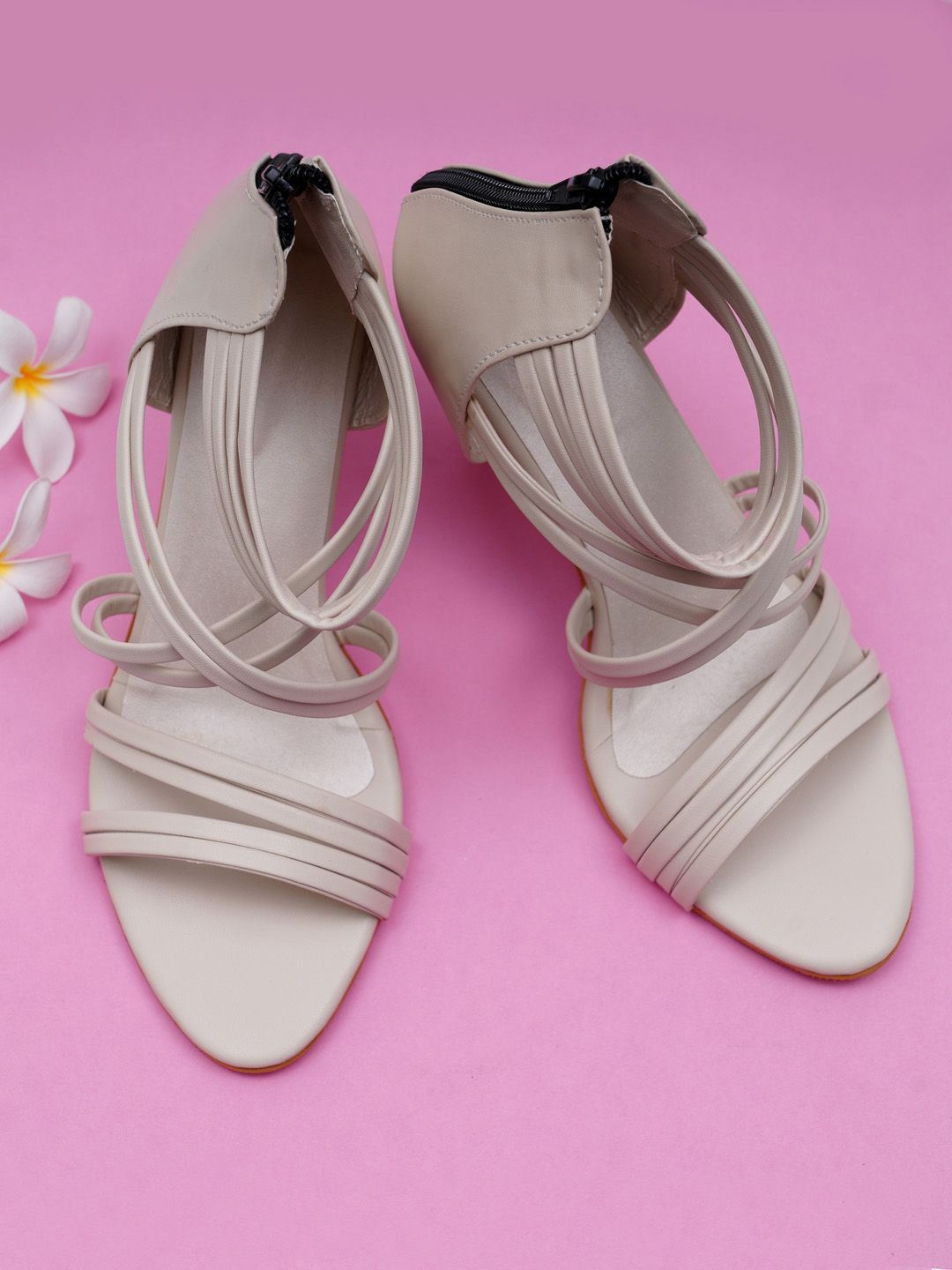 Misto Cream-Coloured PU Sandals Price in India