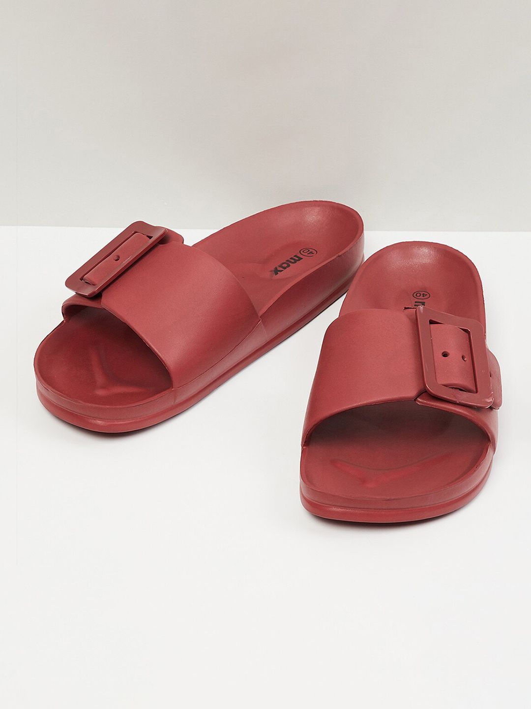 max Women Maroon Sliders Price in India