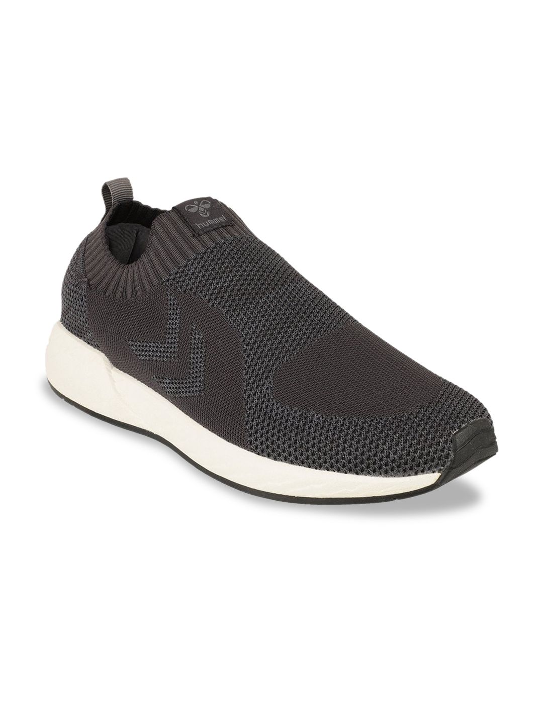 hummel Unisex Charcoal Grey Woven Design Zion Legend Slip-On Sneakers Price in India