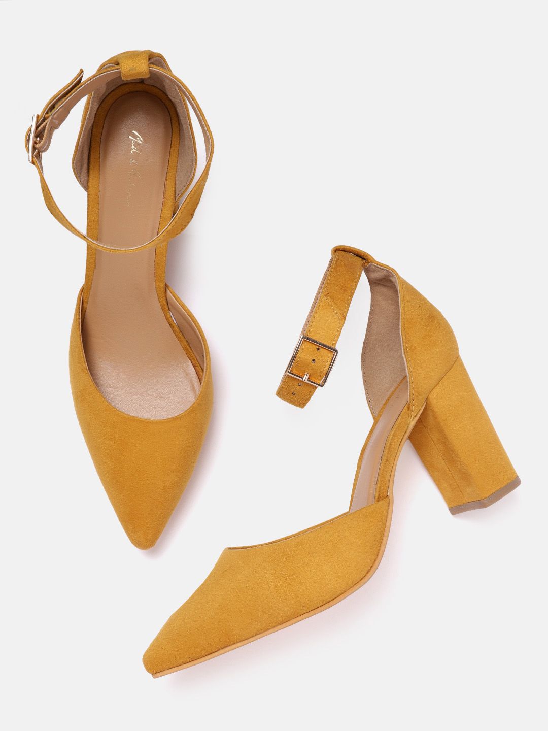 Mast & Harbour Mustard Yellow Solid Pumps Price in India