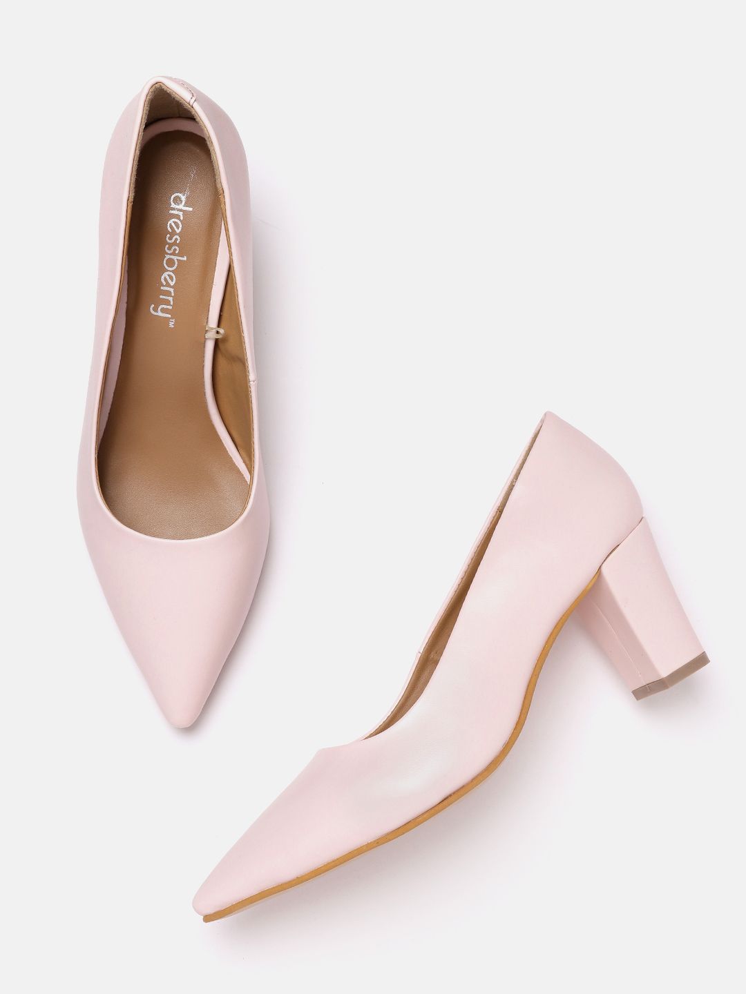 DressBerry Pink Solid Pumps Price in India