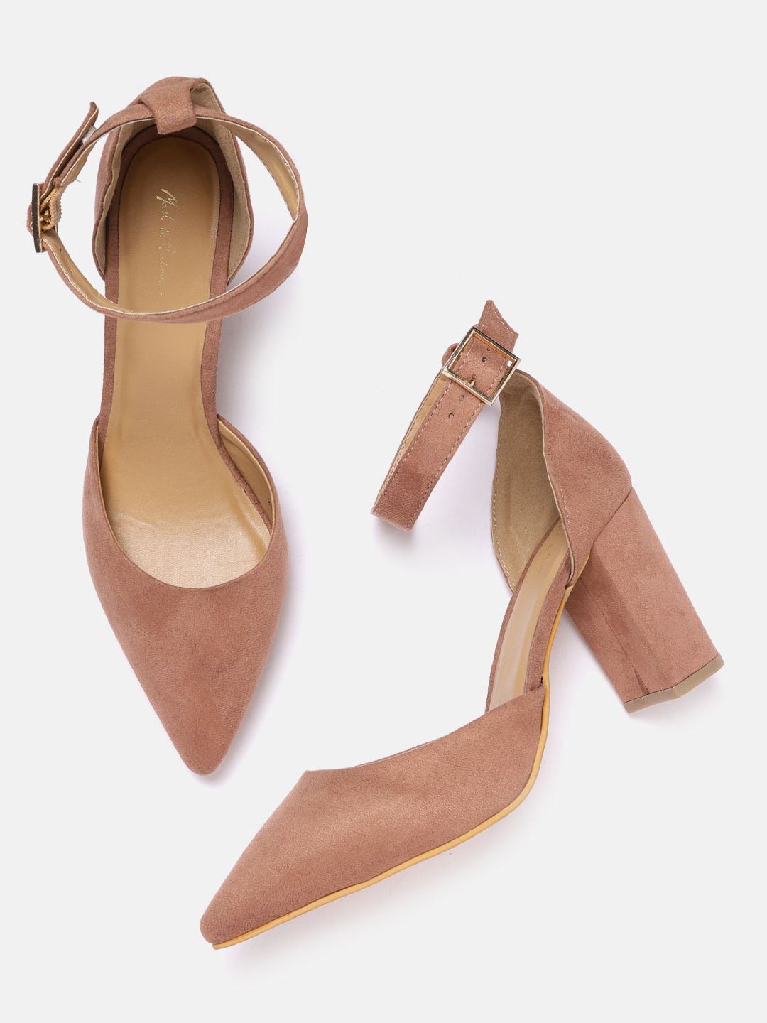 Mast & Harbour Dusty Rose Pink Solid Pumps Price in India