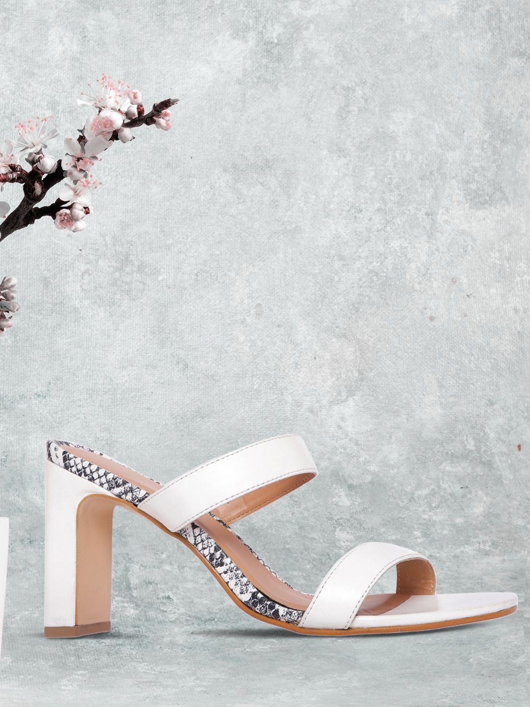 CORSICA White Solid Block Heels Price in India