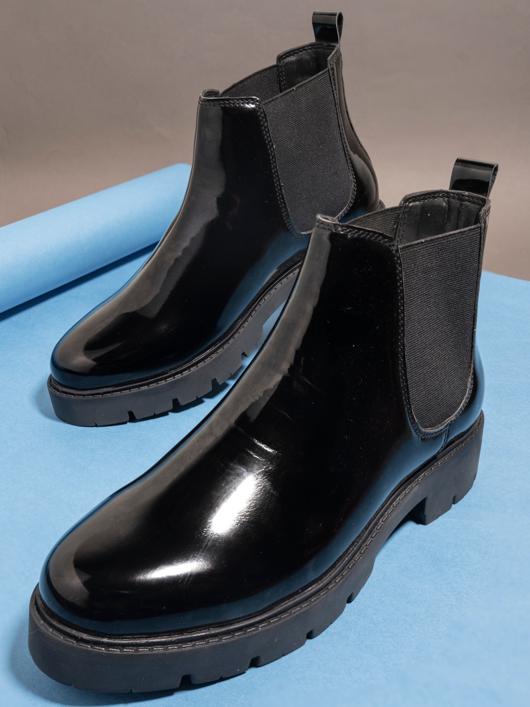 El Paso Women Black Flat Boots Price in India