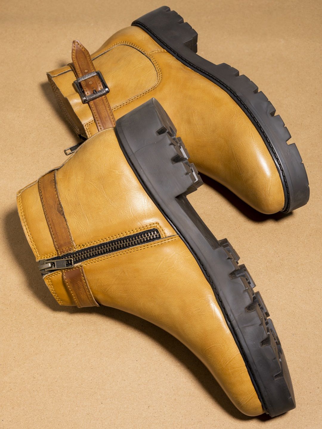 El Paso Women Tan Brown Flat Boots Price in India