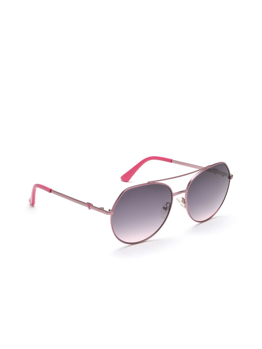 GUESS Women Purple Lens & Gold-Toned Aviator Sunglasses Price in India