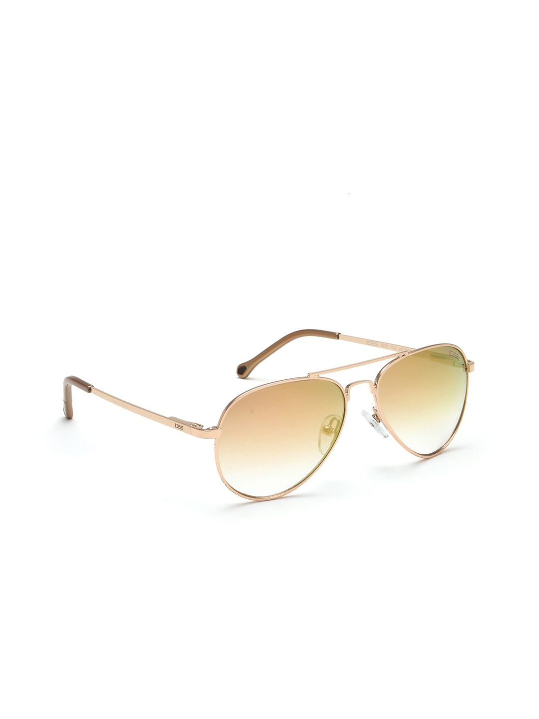 IDEE Unisex Kids Brown Lens & Gold-Toned Aviator Sunglasses with Polarised Lens