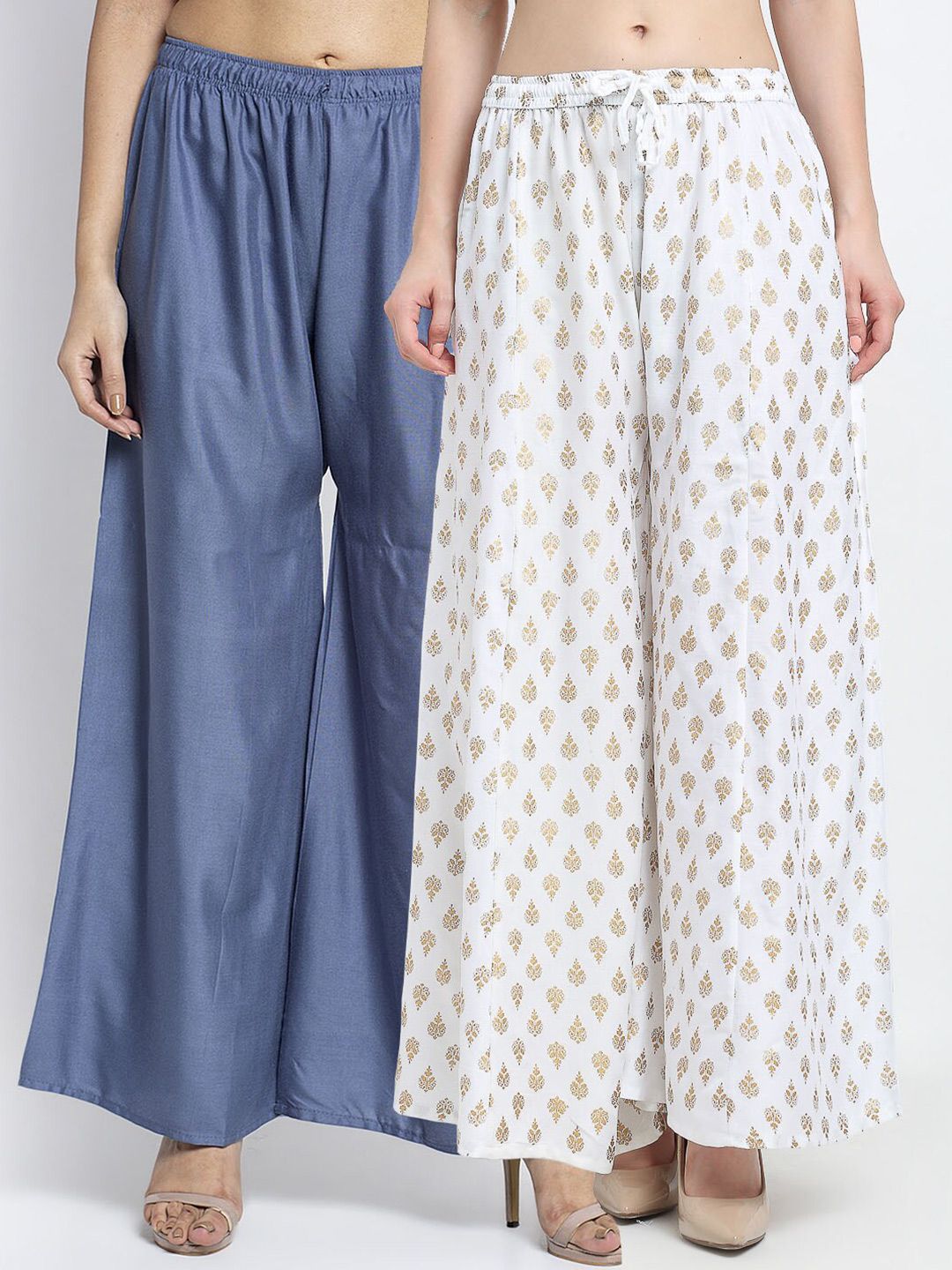 GRACIT Women Pack Of 2 Printed Flared Fit Palazzo