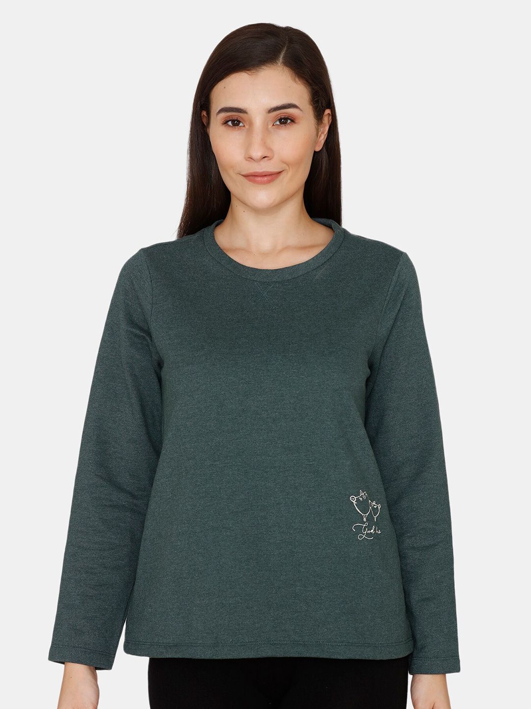 Zivame Women Green Sweatshirt Price in India